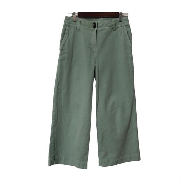 Women's Cropped Green Jeans - Picture 1 of 7